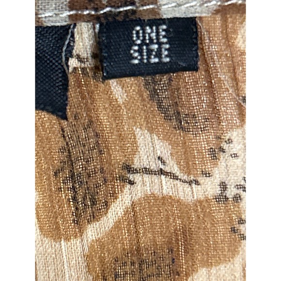 TieRack Leopard Print Sequin Beaded Lace Up Kaftan Tunic Brown Tan One Size - Picture 13 of 13